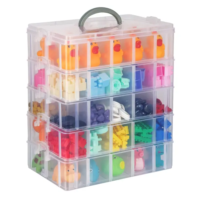BELLE VOUS Sortierbox Groß mit 50 Fächern - Sortierboxen für Kleinteile - Aufbewahrungsbox Sortierbox XXL mit Fächern - Sortierkasten Aufbewahrung Sammelbox - Bastel Organizer Bastelbox