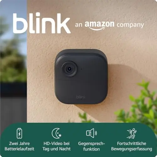 Blink-Kamera Outdoor 4 | Kabellose intelligente HD-Sicherheitskamera, zwei Jahre Batterielaufzeit, funktioniert mit Alexa | 2-Kamera-System mit enthaltenem Sync Module Core | IP65