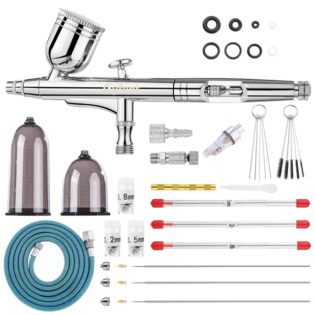 Gyfent 1050 Airbrush-Set Dual-Action Schwerkraft mit 4 Düsen