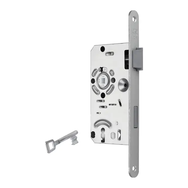 BKS Türschloss BB-Schloss Klasse 1 Dornmaß 55 mm Stulp 20 mm DIN Rechts Entfernung 72 mm Buntbart Einsteckschloss aus Stahl mit Kunststoff-Falle von SOTECH für Zimmertüren
