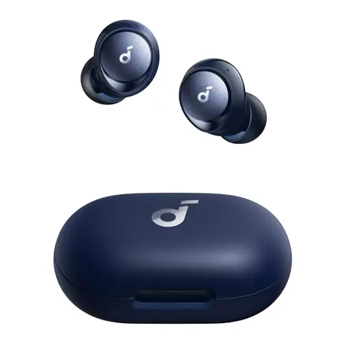 soundcore by Anker Space A40, Automatische Geräuschunterdrückung bis 98%, Kabellose Earbuds, 50h Wiedergabe, Hi-Res Sound, Bequemes Design, App Steuerung (Blau)