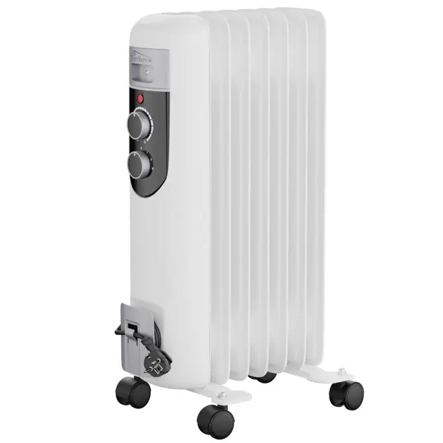 Tronitechnik® Elektroheizung Ölradiator Öl-Heizung Radiator 3 Heizstufen 7 Rippen Elektrischer Heizkörper Energiesparend Thermostat Überhitzungsschutz Heizgerät