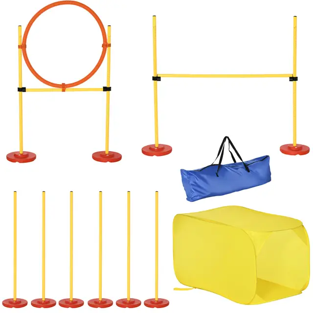 pawhut agility set hunde 4-teilig