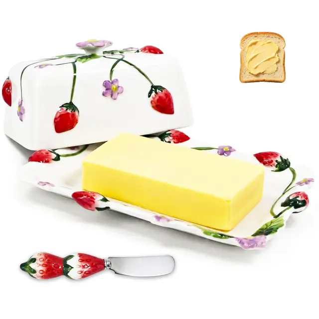 mobumeia butterdose keramik erdbeer 250g