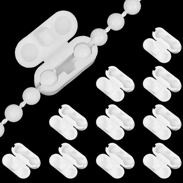 10 Stück Rollo Kettenverbinder Universeller Clip für Kugelketten bis 4,5 mm | Ideal für Vertikalrollos, Jalousien & Lamellenvorhänge | Einfache Reparatur in Weiß