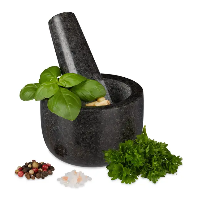 relaxdays granit mörser mit stößel 8,5