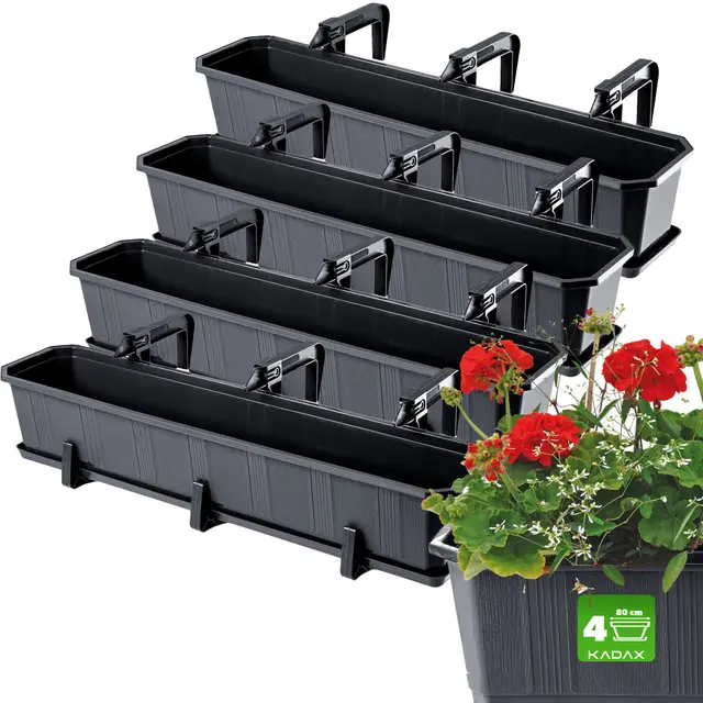 KADAX Anthrazit Blumenkasten-Set
