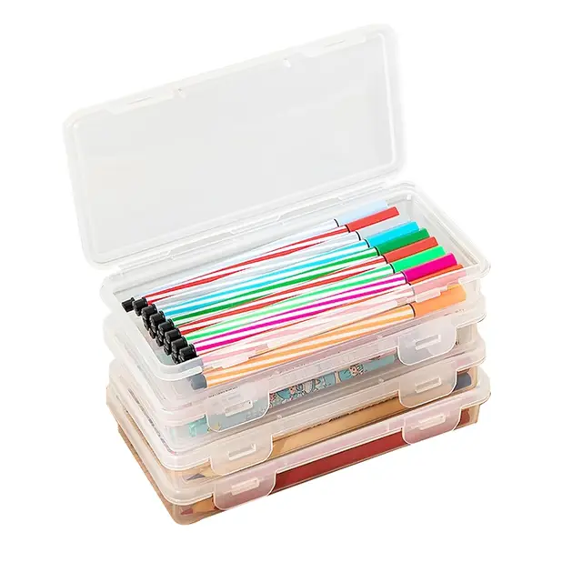 Smloplom PEN-BOX Stiftebox 4er-Set stapelbar transparent