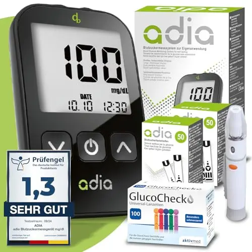 adia mg/dL Blutzuckermessgerät Set