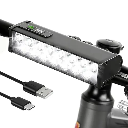 15 LED Lampen Fahrradlicht Vorne, 3500 Lumen, 8000mAh, Fahrradlampe mit LCD-Batteriestandsanzeige, IPX6 Wasserdicht Fahrrad Licht, StVZO Standard Fahrradbeleuchtung