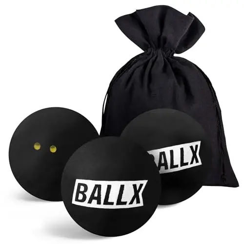 Squash Bälle [3ER Set]- Squashbälle für Fortgeschrittene & Anfänger - Ball mit Wettkampfgröße - Langlebige Squashspiel Bälle mit Baumwollsäckchen - Squashball Set - Squash Ball