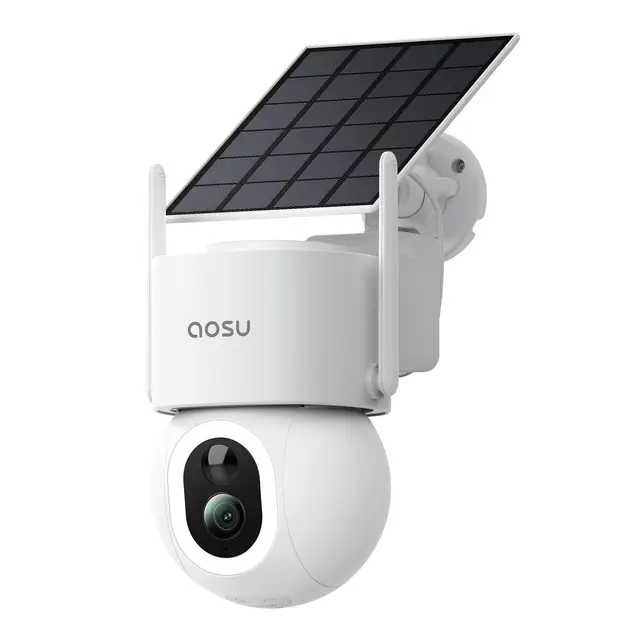 aosu 4K 8MP Überwachungskamera Aussen Solar Akku UHD mit Licht 360° PTZ Kein ABO Nötig WLAN Kamera Überwachung Aussen PIR Auto-Tracking Farb-Nachtsicht Ton- & Lichtalarm 2-Wege-Audio IP65