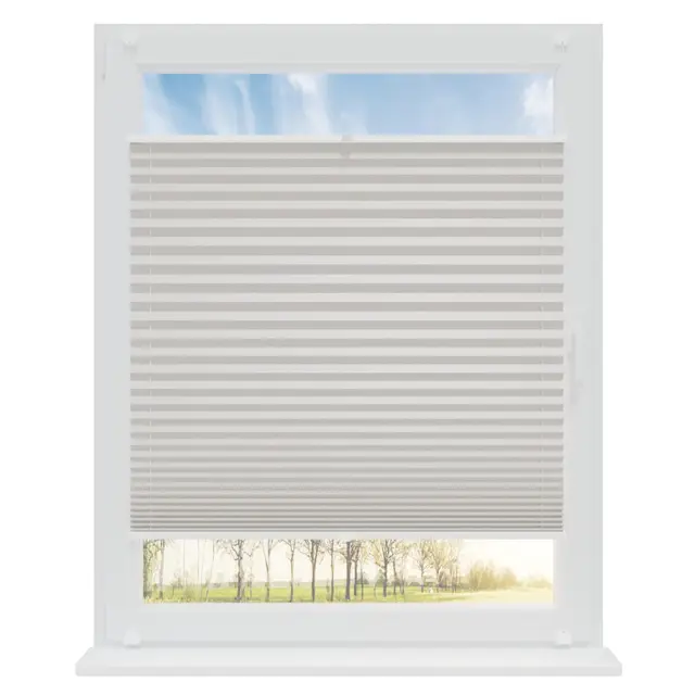 RENA Plissee ohne Bohren Rollos für Fenster | Faltrollos für Fenster & Tür | Plisseerollo nach Maß Verdunkelung | Fenster Rollos für Innen | Jalousie Stahl 125x120 cm