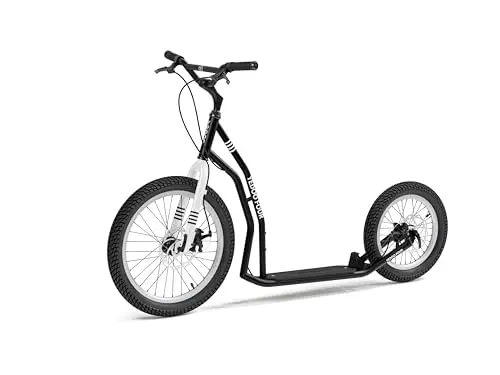 YEDOO Four Y40 Tretroller - bis 150 kg, mittelgroßer, Stabiler Kickscooter mit Scheibenbremsen und 20/16 Lufträdern - Dogscooter für Erwachsene, für Natur und urbanes Off-Road.