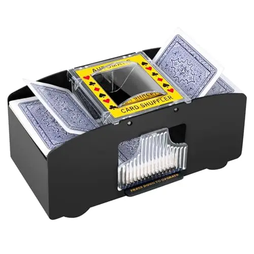 JSMTKJ 1-2 Deck Automatischer Kartenmischer, Automatischer Elektrischer Mischer für Kartenspiele, Texas Hold'em, Poker, Heimkartenspiele, Blackjack
