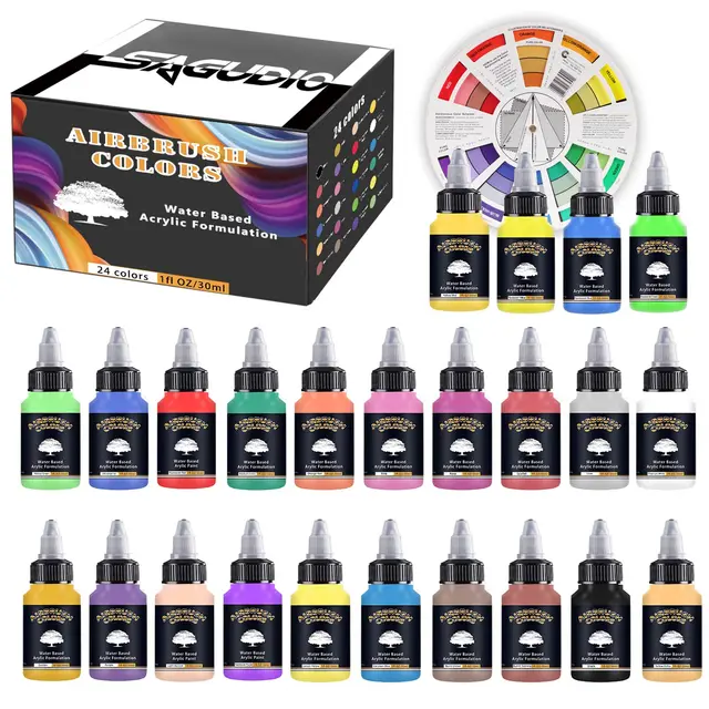 sagud acrylpigment airbrush set 24x30ml