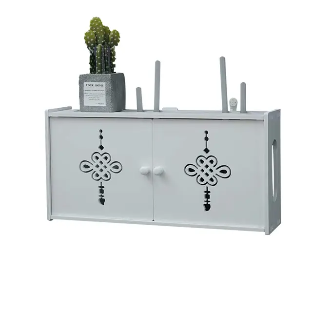 Wand Router Aufbewahrungsbox Weiß WLAN Regal TV Kabel Verstecken WiFi Storage Box