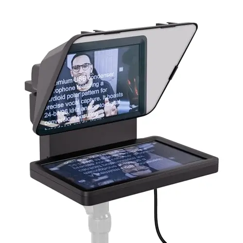 Elgato Prompter – Teleprompter mit integriertem Bildschirm für YouTube, Twitch, Zoom, Teams und mehr, unterstützt DSLR/Webcam/Smartphone, Drag&Drop-Monitoranzeige, funktioniert mit Mac/PC&Stream Deck