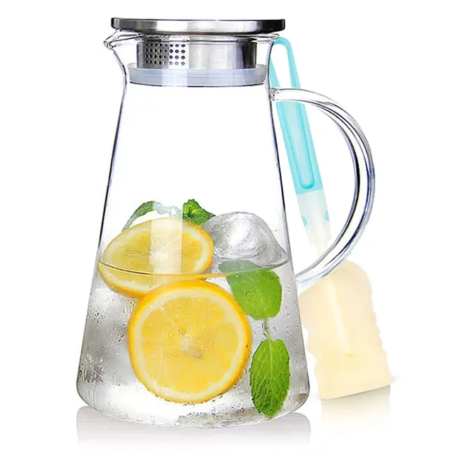 susteas 2 liter glas karaffe mit deckel