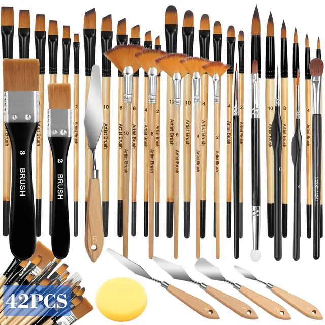 tosuto 42 tlg. acryl pinsel set