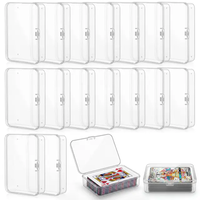 16er-Set Karten Aufbewahrungsbox, Spielkarten Etui, Kartenbox, Aufbewahrungsbox mit Deckel klein zur Aufbewahrung von Spielkarten, Sammelkarten und Kleinzubehör