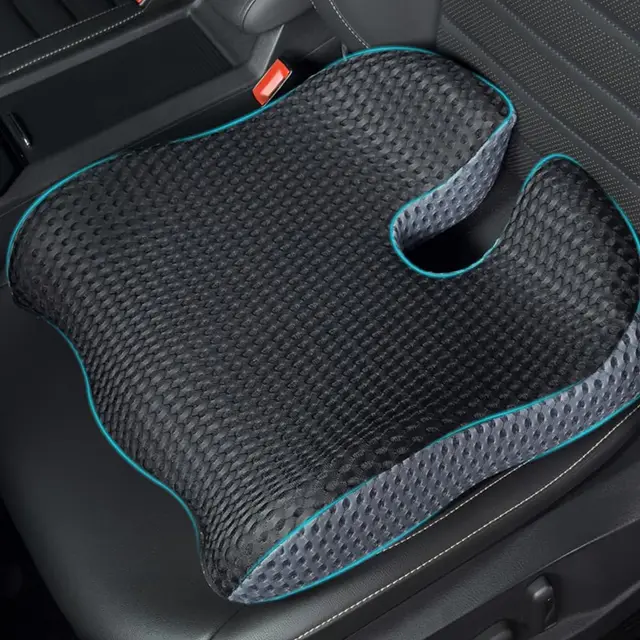 Orthopädisches Sitzkissen Auto Memory Foam - Ergonomisches Keilkissen & Sitzerhöhung Erwachsene - Rückenschmerz-Linderung & Steißbeinentlastung - für Auto, LKW, Fahrersitz & Bürostuhl
