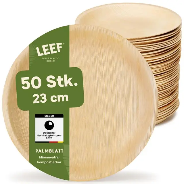 leef 50x palmblatt teller rund 23 cm