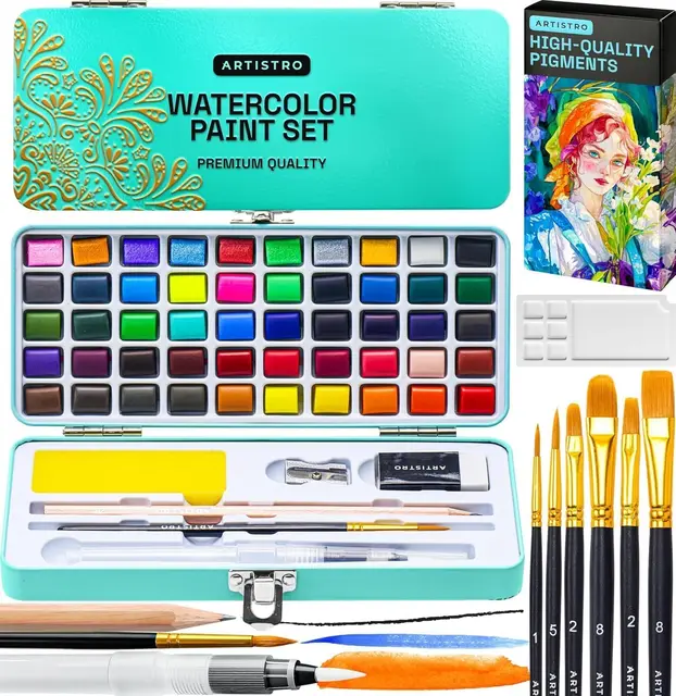 artistro 50er aquarellfarben set mit