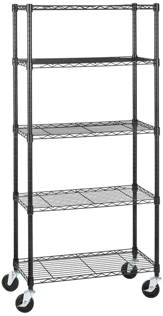 amazon basics rollregal 5 böden schwarz