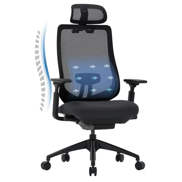 COLAMY XK01 Atlas Ergonomischer Bürostuhl mit Netzpolsterung und 4D-Armlehnen