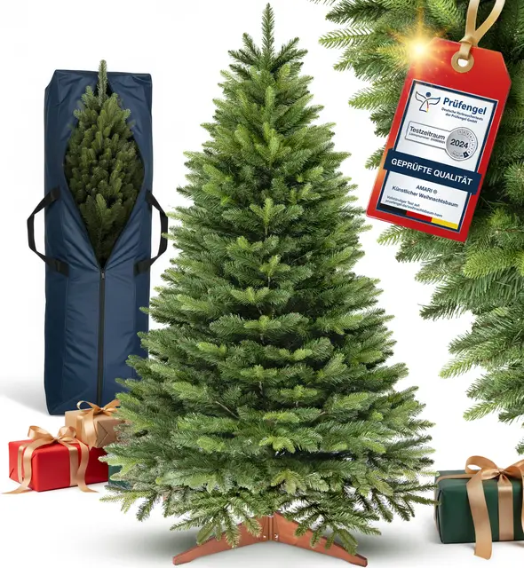 Amari ® Künstlicher Weihnachtsbaum 180cm Tannenbaum Christbaum | Naturgetreu, Faltbar, Künstliche Weihnachtsbäume