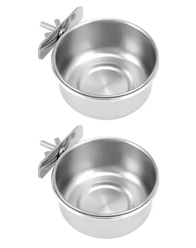 qwork edelstahl vogelfutternapf 2er-set