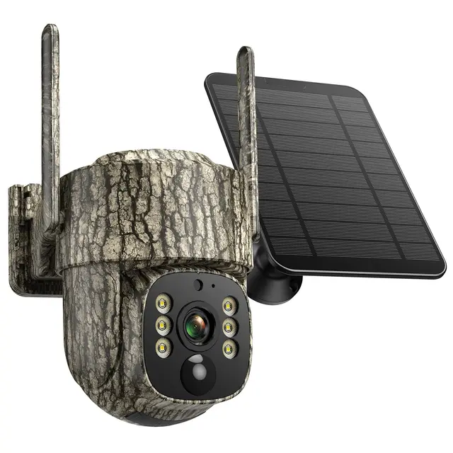 4G LTE Wildkamera Solar, 2.5K Live Übertragung Wildkamera mit Handyübertragung App, Wildtierkamera mit Nachtsicht Bewegungsmelder 355° Schwenk 90° Neigung IP66 Wasserdicht