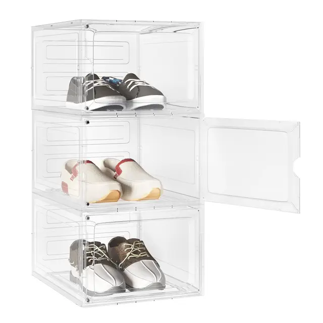 woltu schuhboxen 3er set stapelbar