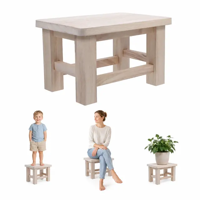 ukcoco holzhocker massivholz 30x20x18 cm