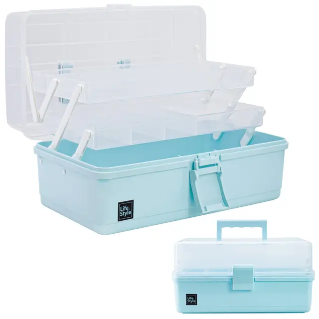 Creahaus 33 cm Mehrzweck-Organizer 3 Fächer Blau
