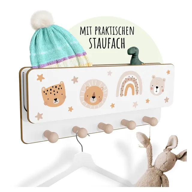 holzura kindergarderobe niedliche tiere