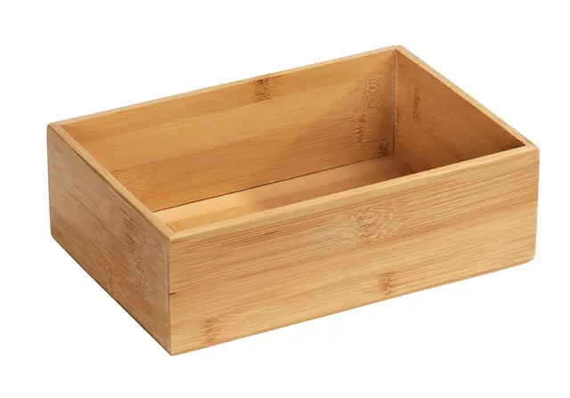WENKO Bambus Ablage Terra L, praktische Organizer-Box für Schränke und Regale in Küche, Bad und dem gesamten Haushalt, übersichtliche Aufbewahrung von kleinen Utensilien, 22 x 7 x 15 cm, Natur