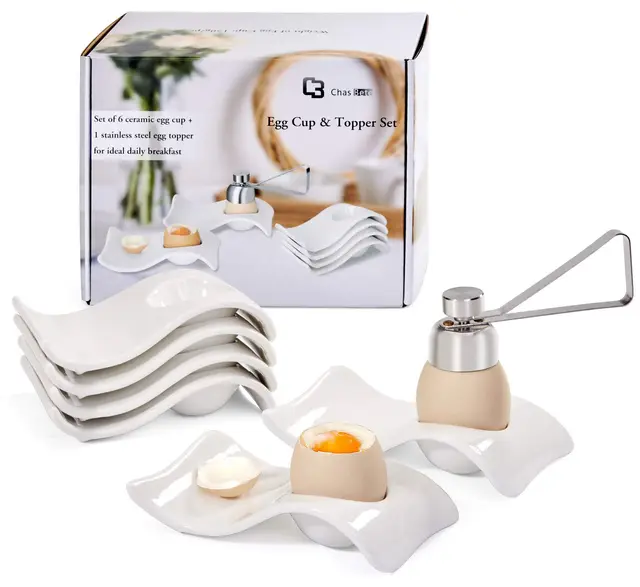 chasbete eierbecher set 6 porzellan mit