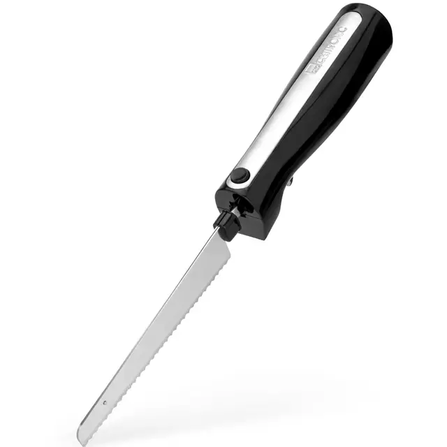 Clatronic® elektrisches Messer | Elektromesser für Fleisch, Brot und Tiefkühl | Edelstahl-Klinge | rostfrei und spülmaschinengeeignet | starker 120 W-Motor | elektrisches Küchenmesser | EM 3702