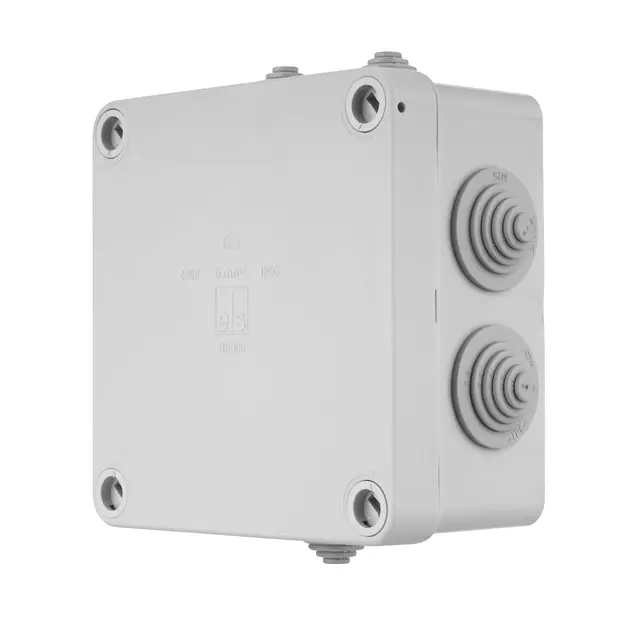 REV Verteilerkasten - Abzweigkasten-Verteilerdose 7fach, 113x113x58mm, IP54, grau