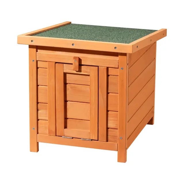 Wiltec Katzenhaus 420 x 515 x 430 mm aus Fichtenholz, Kleintierhaus Kaninchenstall mit Dach aufklappbar, Bitumeneindichtung, Tierstall für Garten/Balkon