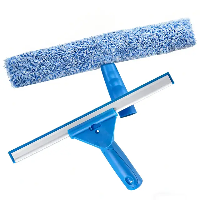 Fensterreiniger Set 30 cm Fensterwischer und Fensterabzieher 2 in 1 Set, Mikrofaser Fenster Abzieher Wischer, Fensterabzieher Profi für Bad, Dusche, Glas, Spiegel, Auto