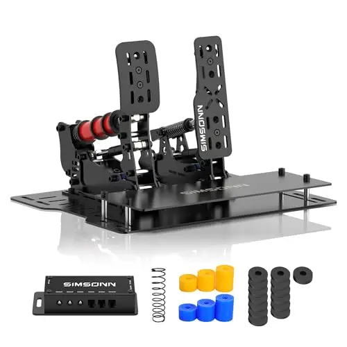 SIMSONN Pro Plus X Racing Simulator Hydraulische Pedale Sim Racing Pedale (Black P2-2 Hydraulic Rods-Plate)