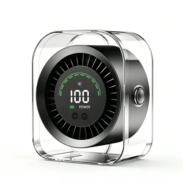 Mini Tischventilator Sehr Leise(20 dB),4000mAh Akku (15 Stunden) USB-C, LED-Anzeige, 2-in-1-Halterung für Tisch und Wand, 360° verstellbar, tragbarer Kleiner Table Fan für Schlafzimmer, Büro, Camping