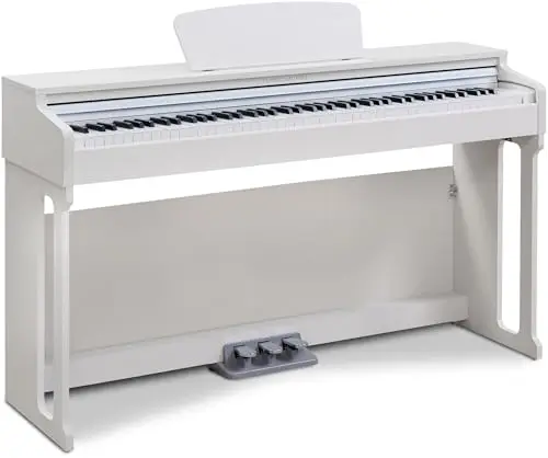 Classic Cantabile DP-220 WM E-Piano - 88 gewichtete Tasten, Hammermechanik und Anschlagdynamik - Schlankes Klavier, Layer-, Split- und Twinova-Funktion - 3 Pedale, 20 Klänge - Digital Piano weiß matt