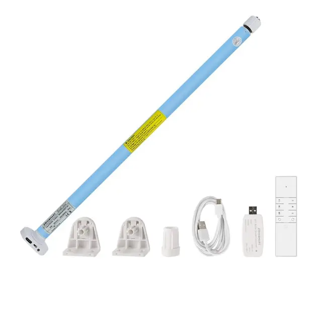 zemismart Tuya WiFi-Rollschirmmotor, eingebauter Akku, Smart Life Rollo, EngineEcho Google Home Control, Timer-Funktion, Tuya App-Fernbedienung (mit Fernbedienung1, für 17/25/28 mm)