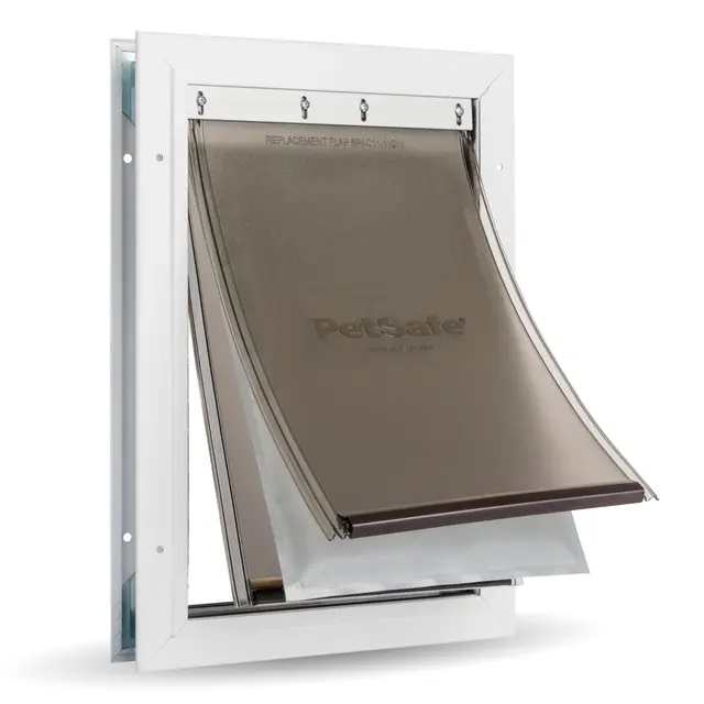 PetSafe Energieeffiziente Aluminium Haustiertür für Extreme Wetterbedingungen - Isoliertes Klappensystem - Für Katzen & Hunde - Groß