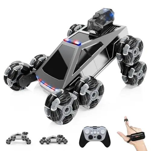 Ferngesteuertes Auto 8 Rad RC Stunt Car, 8WD RC Car, mit Handsteuerung & Fernbedienung, LED Licht Musik Sprühnebel, RC Car für Kinder 5 6 7 8 9 10 11 Jahre, geburtstagsgeschenk für Jungen und Mädchen