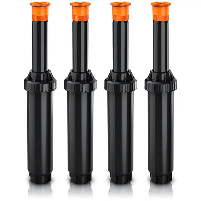 Brandson - 4X Set Versenkregner Viereck - Rasensprinkler – Pop-up Bewässerungssystem für kleine Rasenflächen bis 25 m² - Rasensprenger versenkbar - Rasensprenger Sprühregner